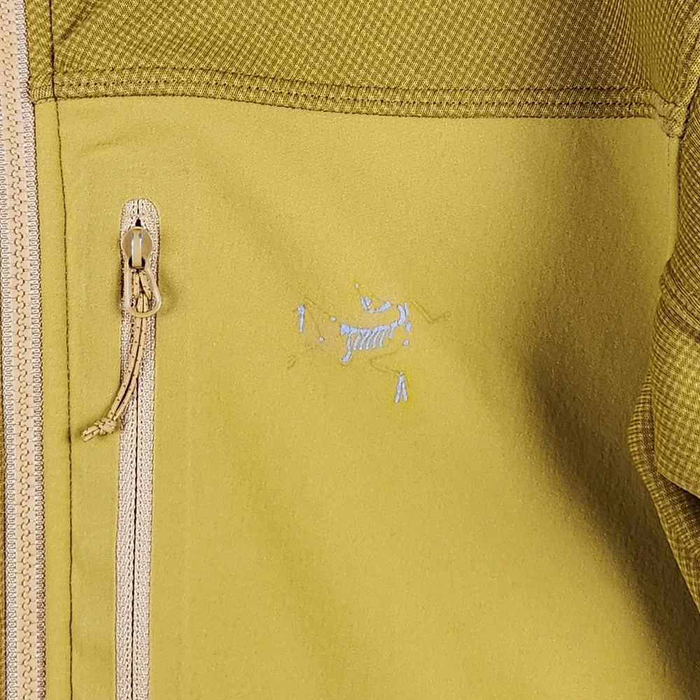 Arcteryx Fortrez Hoody‎ Mens Medium Mustard Yellow Full Zip Fleece Jacket 18090
